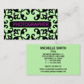 Photographe Damask Carte de visite (Devant / Derrière)