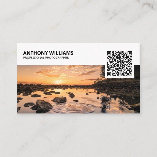 Photographe de code QR simple Carte de visite (Devant)