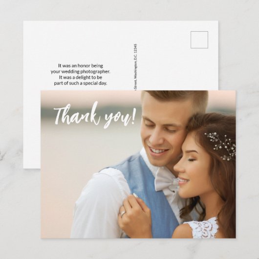 Photographe de mariage personnalisé Carte postale  (Devant / Derrière)