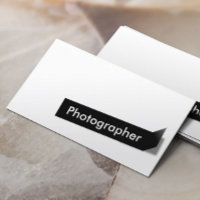 Photographe Étiquette noir moderne Carte de visite