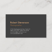 Photographe gris foncé Orange Artiste Carte de vis (Dos)