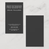 Photographe gris vertical Artiste Carte de visite (Devant / Derrière)