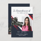 Photographe Invitation du service commémoratif (Devant / Derrière)