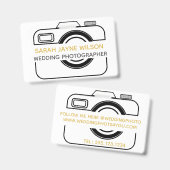 Photographe Mariage de l'icône de caméra Badge d'e (Avant & arrière)