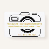 Photographe Mariage de l'icône de caméra Badge d'e (Dos)