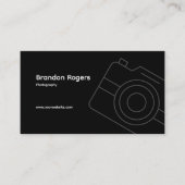 Photographe minimaliste noir Carte de visite (Devant)