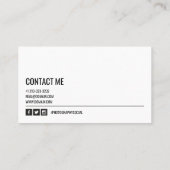 Photographe moderne de code QR Carte de visite (Dos)