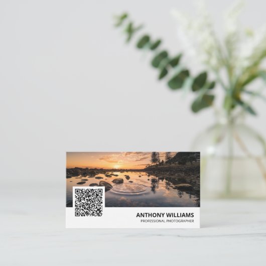 Photographe moderne de code QR Carte de visite (Debout devant)