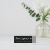 Photographe noir gris blanc maigre Carte de visite (Debout devant)