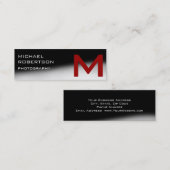 Photographe noir gris Carte de visite (Devant / Derrière)