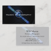 Photographe noir Lens Carte de visite (Devant / Derrière)