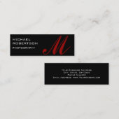 Photographe noir Monogramme Carte de visite (Devant / Derrière)