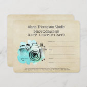 Photographe Photographe Modèle de certificat cadea (Devant / Derrière)