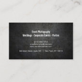 Photographe Photographie Camera Lens Carte de visi (Dos)