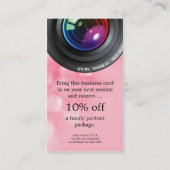 Photographe professionnel Carte de visite vertical (Dos)