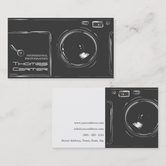 Photographe professionnel Carte photo numérique (Devant / Derrière)