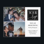 Photographe professionnel du logo de la collection<br><div class="desc">Flyer recto verso pour un photographe professionnel,  où vous pouvez présenter trois de vos photos avec votre logo. Ajoutez votre nom et spécialité ou titre ou service sur la couverture. Le dos présente un faux bec doré,  un autre logo,  et vos coordonnées en noir.</div>