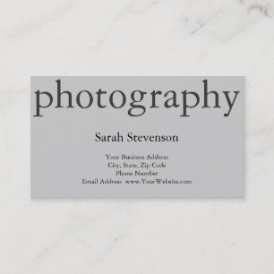 Photographe simple moderne Carte de visite gris