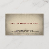 Photographe Studio Carte de visite (Dos)