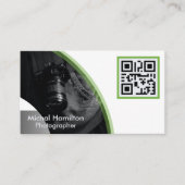 Photographe vert moderne Carte de visite (Devant)