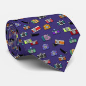 Photographer Camera Art Patterned Tie Stropdas (Opgerold)