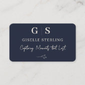 Photographer Navy Blue Monogram Visitekaartje (Voorkant)