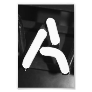 Photographie 4x6 noir et blanc d'A12 de lettre