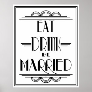 Photographie Art Déco Gatsby "Eat Drink be Married