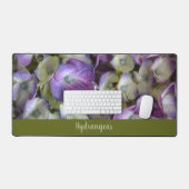 Photographie botanique de l'Hydrangée violette et  (Clavier et souris)