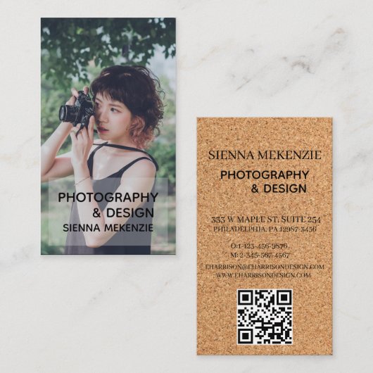 Photographie créative Design Carte de visite avec (Devant / Derrière)
