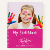 Photographie de carnet de croquis monogramme rose  (Devant)