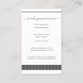 Photographie de carte de visite avec modèle (Dos)