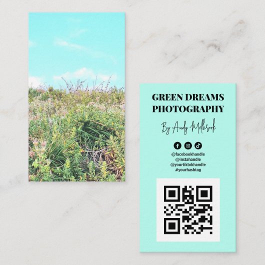 Photographie de la nature QR Code Carte de visite (Devant / Derrière)