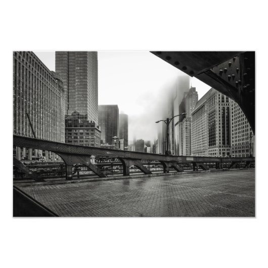 Photographie de la ville de Chicago en noir et bla (Devant)