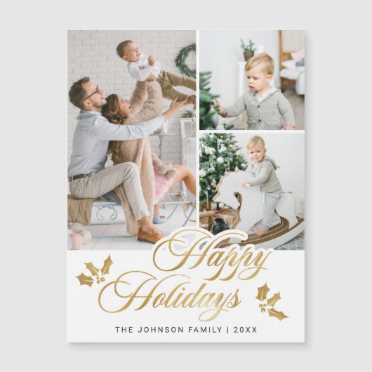 Photographie de Noël 3 Carte magnétique de voeux d (Devant)