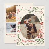 Photographie de Noël lunatique Carte de vacances (Devant / Derrière)