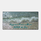 Photographie de plage côtière avec vagues déferlan (Recto)