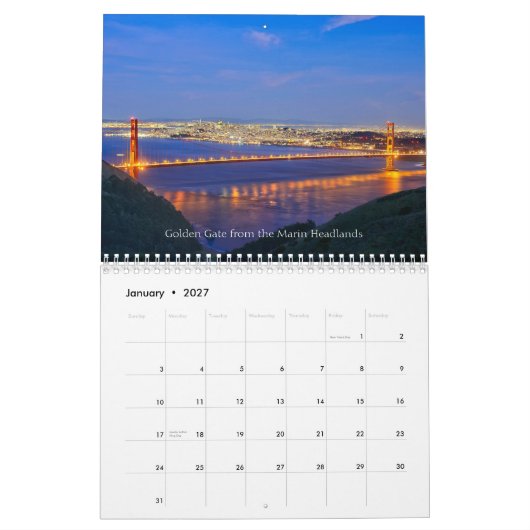 Photographie de Rob Bohning, calendrier 2014 de la (Jan 2027)