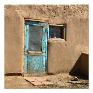 Photographie de Taos Pueblo Porte Turquoise