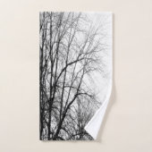 PHOTOGRAPHIE DES ARBRES NOIRS ET BLANCS ÉLÉGANTS (Serviette à main)