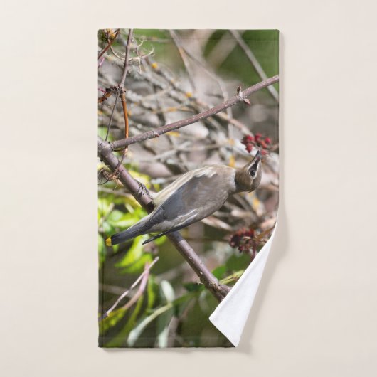 Photographie d'oiseaux, cire de Bohême (Serviette à main)