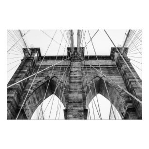Photographie du pont Brooklyn noir et blanc NYC