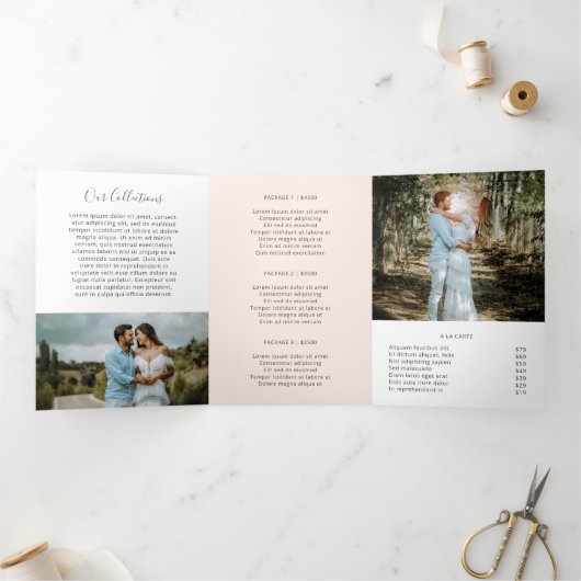 Photographie Elegant Blush Pink Trifold Brochure (Intérieur)