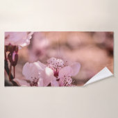 PHOTOGRAPHIE MACRO DE BLOOMOMES CHERRY ROSE BLOSOM (Serviette de bain)