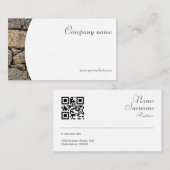 Photographie minimaliste en pierre QR Carte de vis (Devant / Derrière)