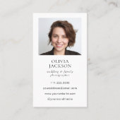 Photographie Moderne Élégant Carte de visite photo (Dos)