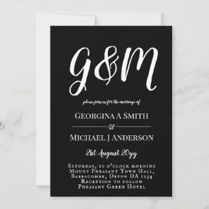 Photographie moderne en noir et blanc Invitations