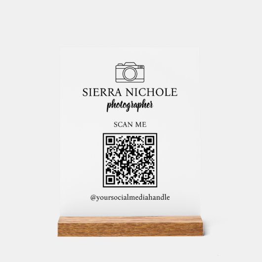 Photographie moderne QR Code Carte de visite (Recto)