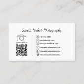 Photographie moderne QR Code Carte de visite (Dos)