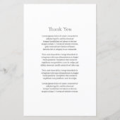 Photographie noir et blanc élégant Menu Mariage mo (Dos)